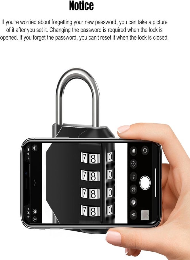 HEBEZON Small Combination Lock for Locker, 4-Digit Mini Combo Lock for Backpack and Luggage, Combination Padlock for School Gym Locker (Pack of 1) - Image 5